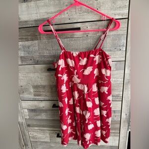 Fighting Eel Red and Pink Floral romper Jupiter